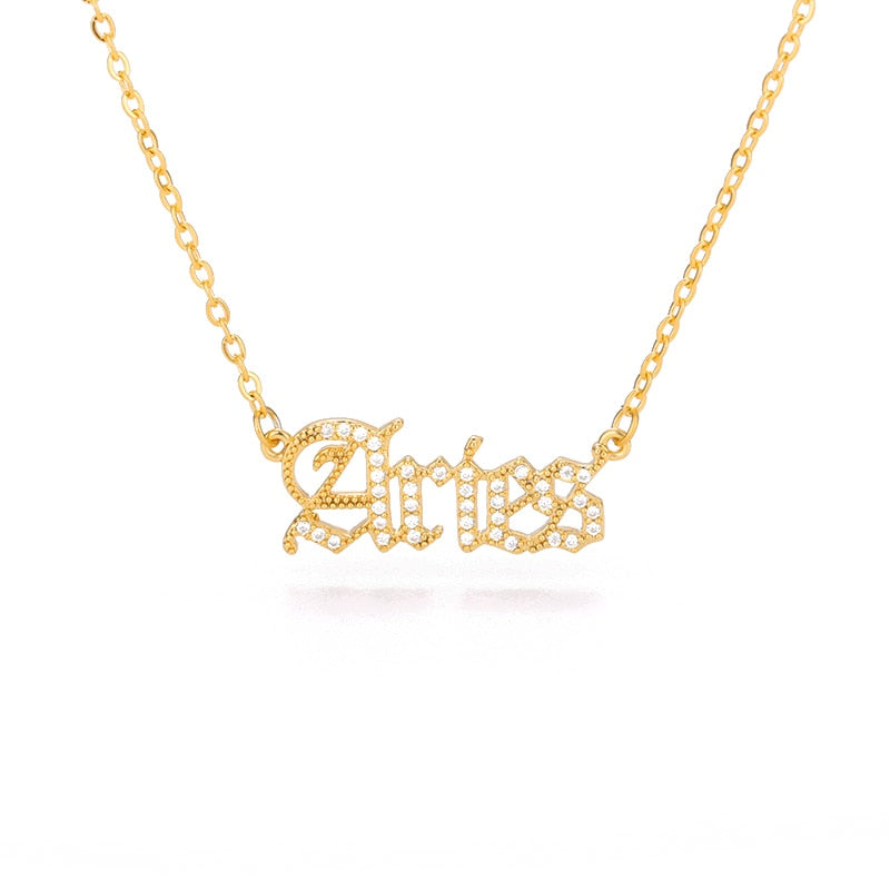 Y2K Gothic Zodiac Necklace