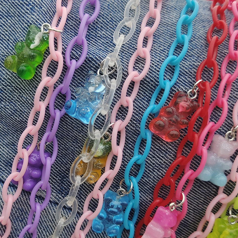 Egirl Kawaii Gummy Bear Acrylic Necklace