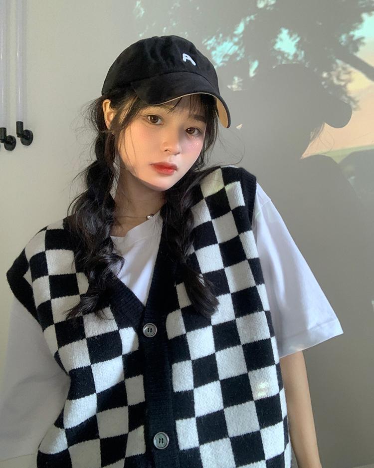 Wednesday Addams Checkerboard Knitted Sweater