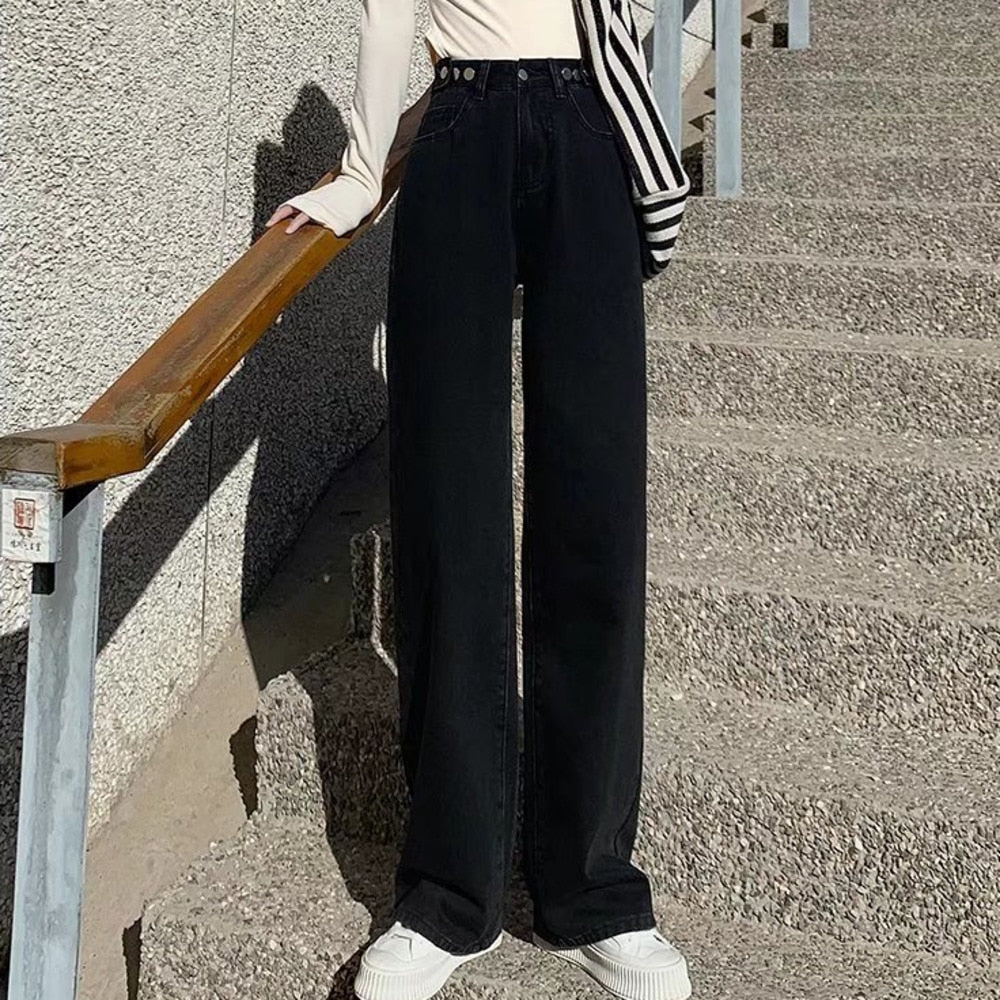 Y2K Grunge High Waist Denim Pants Wide Leg