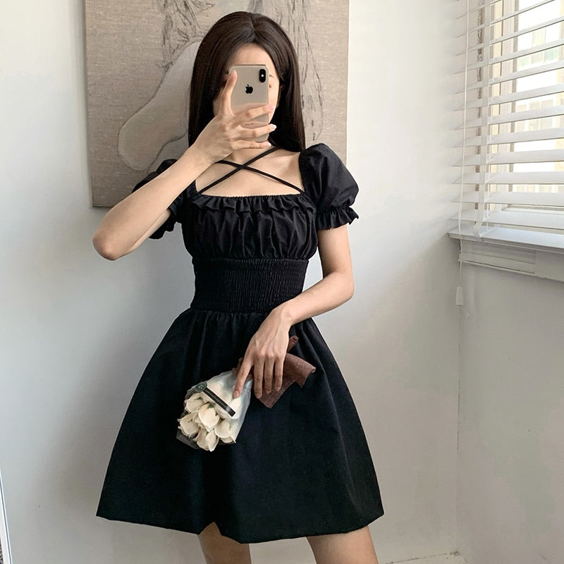 Simple Lovely Gothic Mini Dress