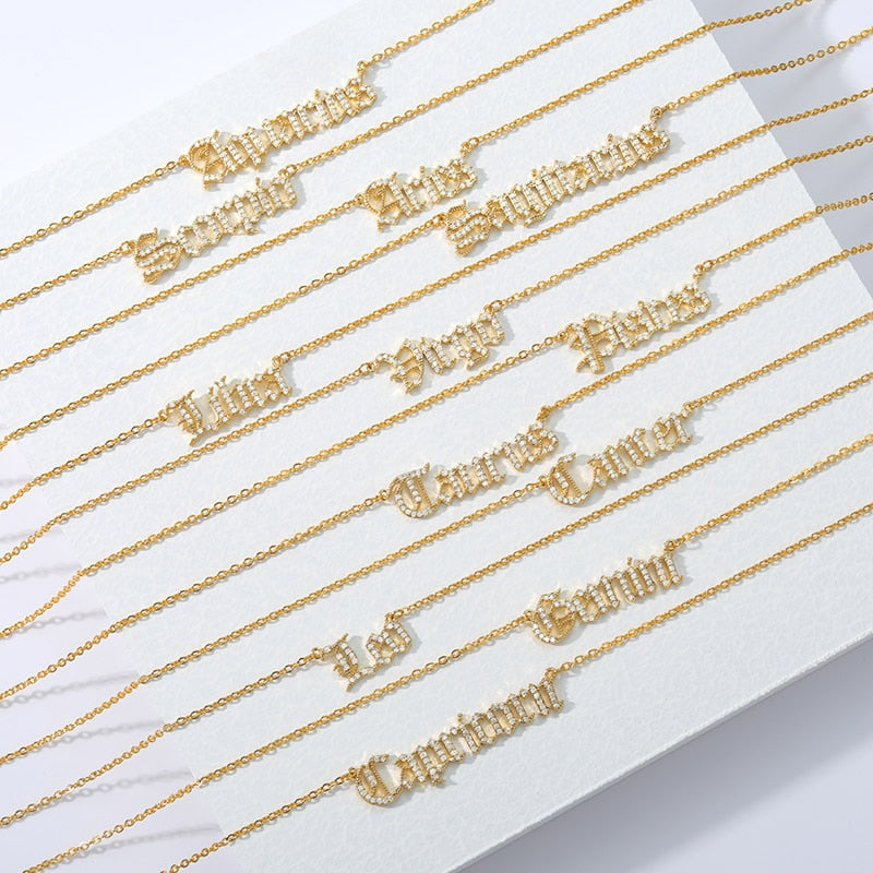 Y2K Gothic Zodiac Necklace