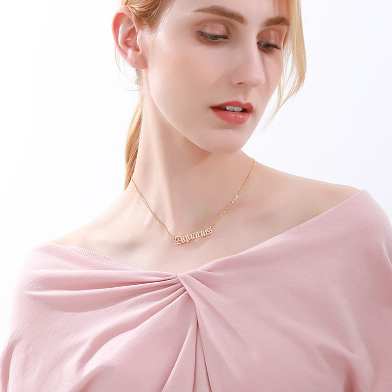 Y2K Gothic Zodiac Necklace