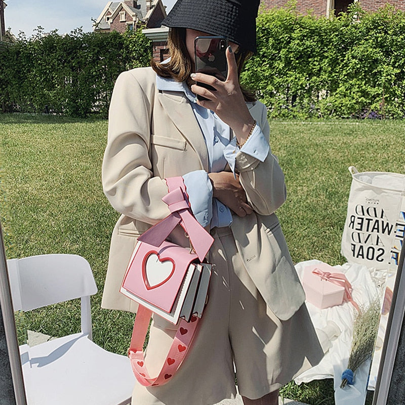 Y2K Heart Hollow Out Crossbody Bag