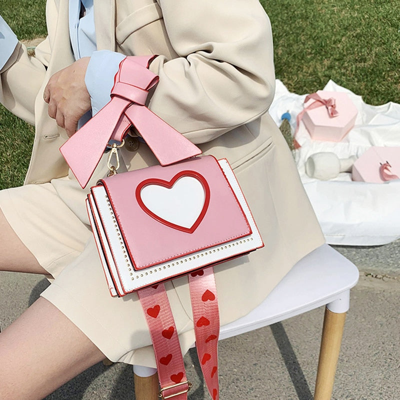 Y2K Heart Hollow Out Crossbody Bag