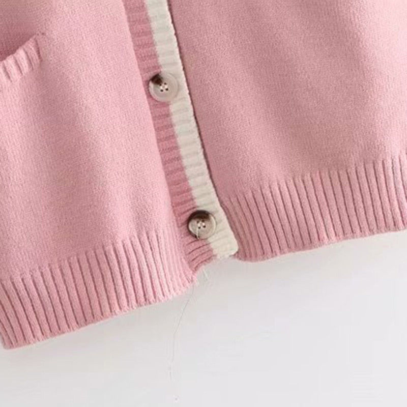 Kawaii Bunny Embroidery Knit Cardigan