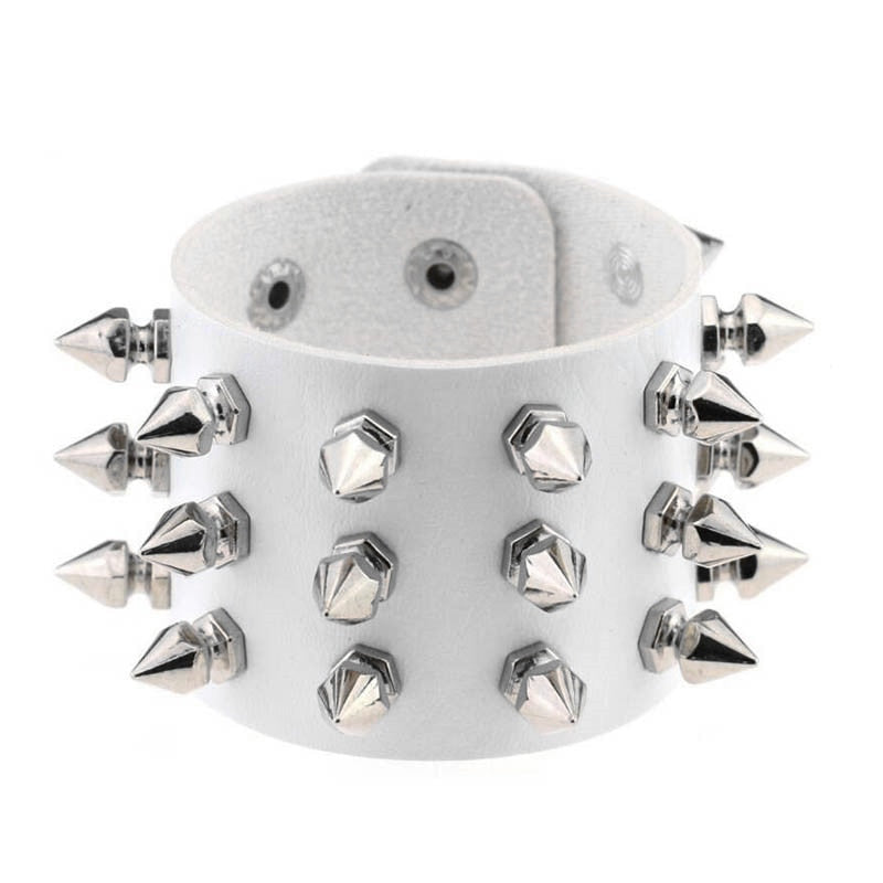 Egirl Pastel Goth Spikes Bracelet White