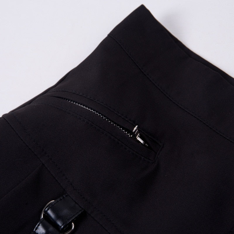 Gothic Aesthetic Straps Black Skirt