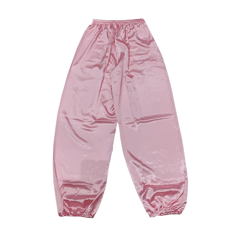 Kawaii Chinese Pink Satin Loungewear Set