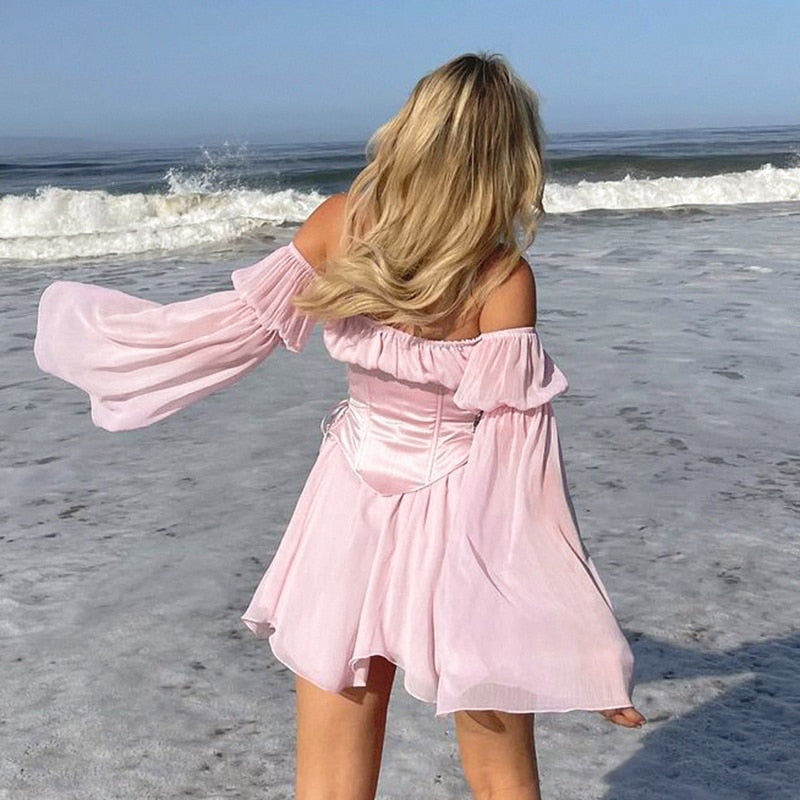 Coquette Pink Corset Mini Dress Set