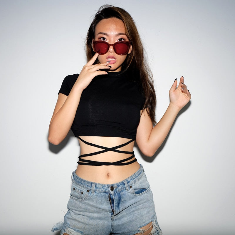 Crop Top T-Shirt Black