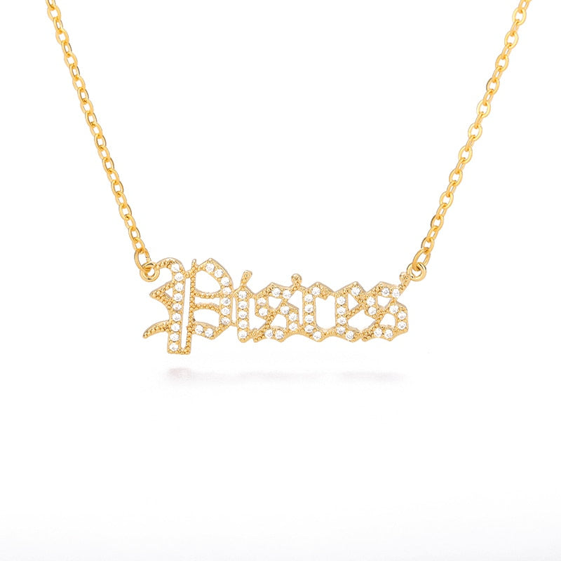 Y2K Gothic Zodiac Necklace