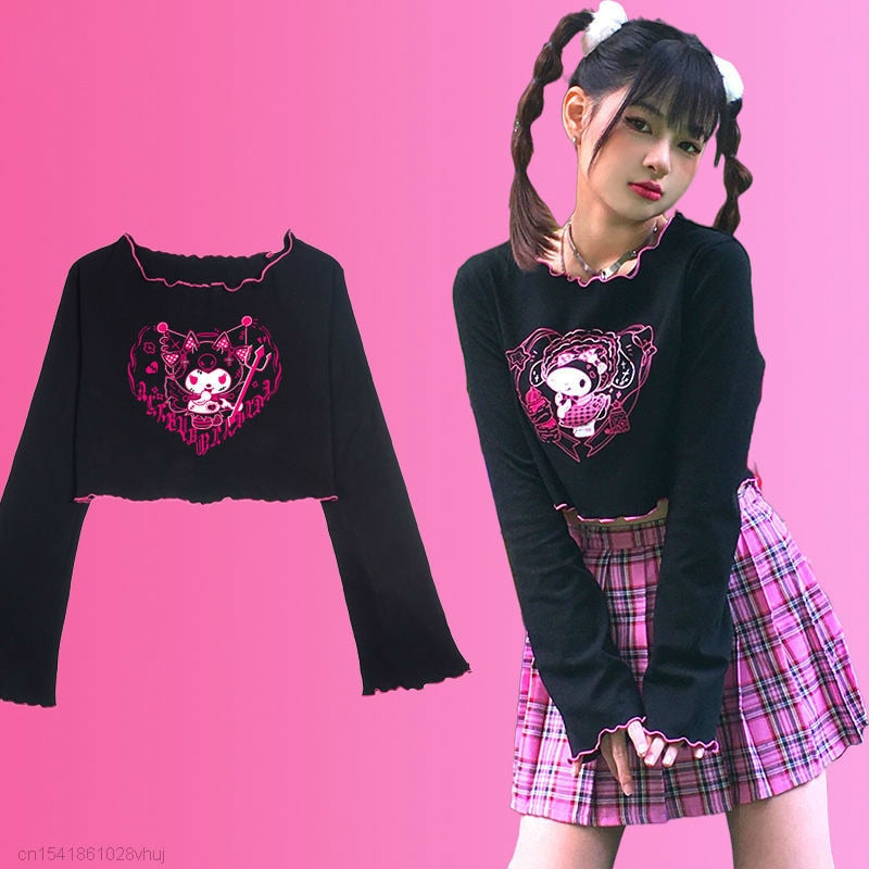 Kuromi Crop Top Sanriocore