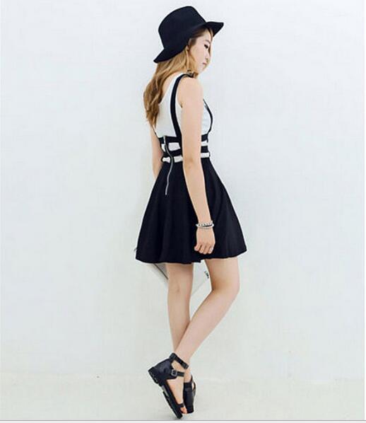 Suspender Skirt Navy Blue