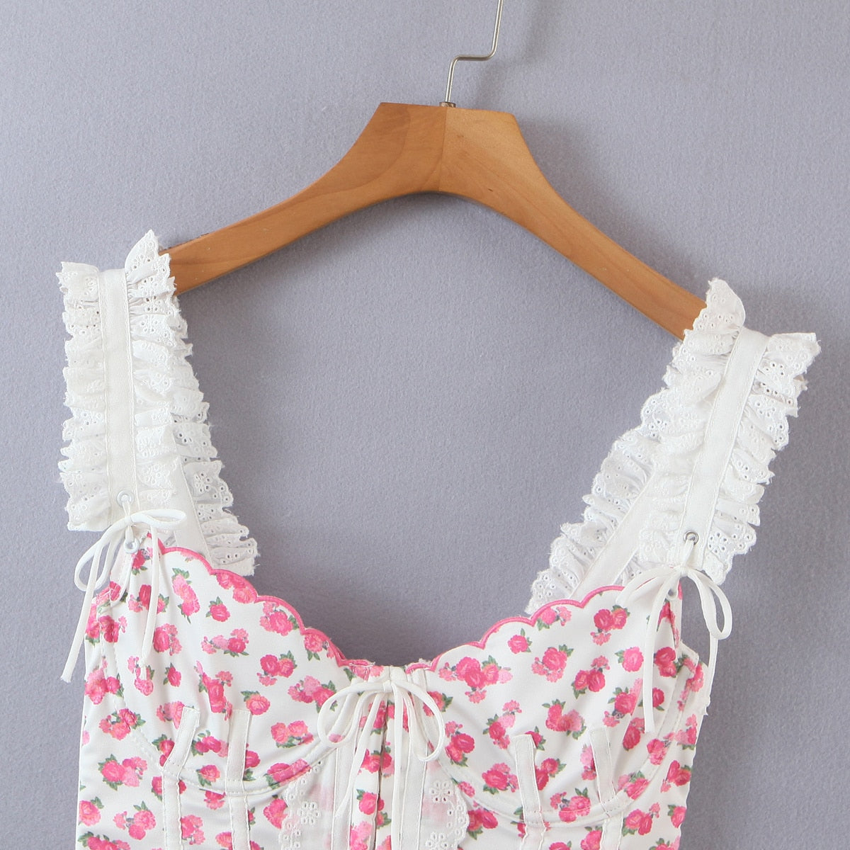 Coquette Soft Girl Floral Bustier Top