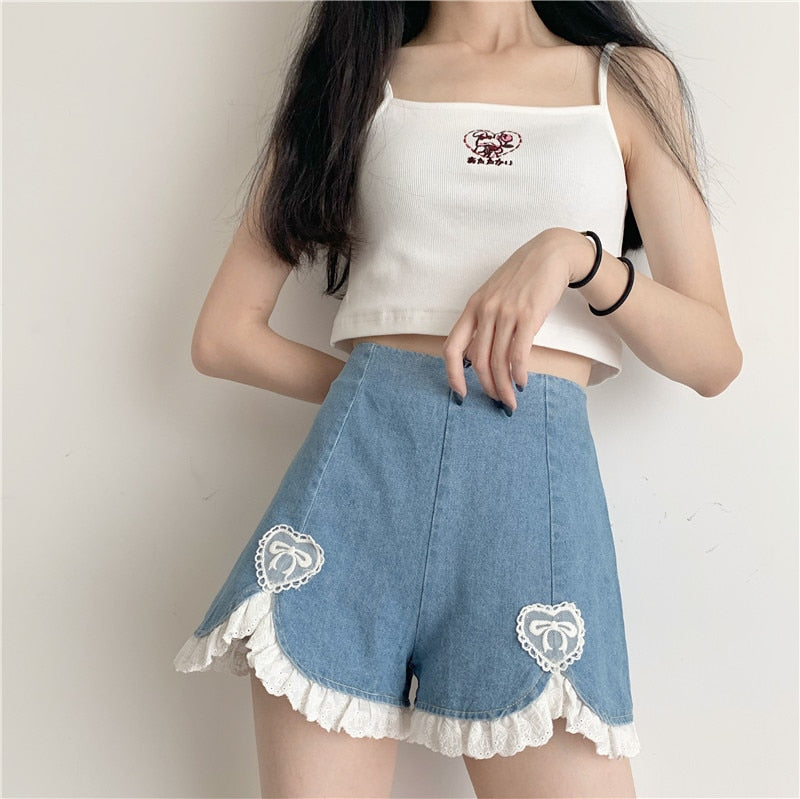 Dollette Romantic Denim Shorts
