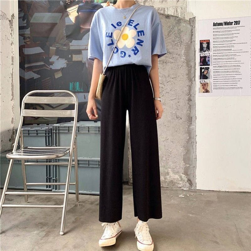 Simple Casual Pants Black