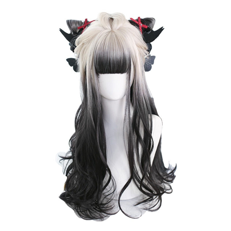 Ombre Cosplay Wig Long Wavy with Bangs