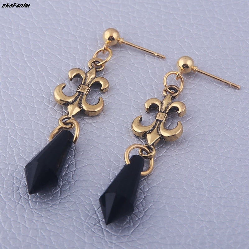 Sailor Moon Black Lady Black Crystal Earrings