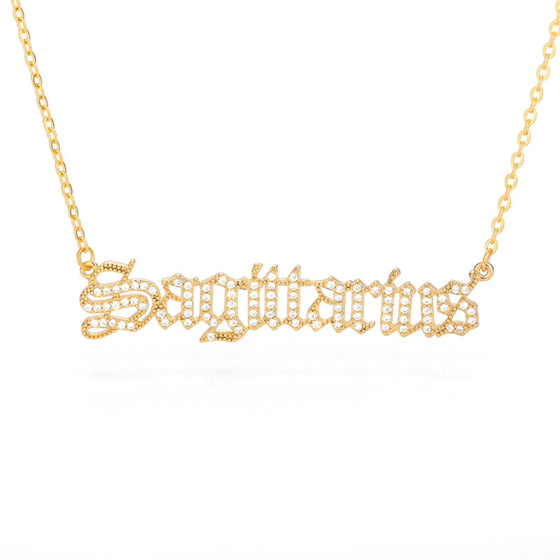 Y2K Gothic Zodiac Necklace