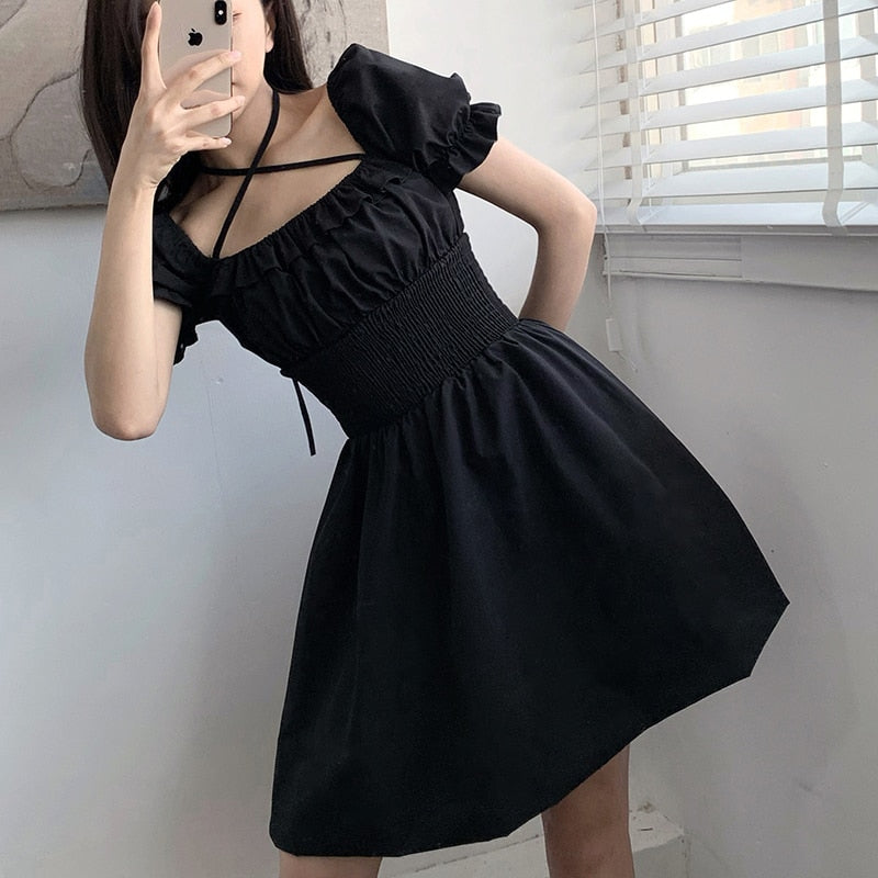 Simple Lovely Gothic Mini Dress