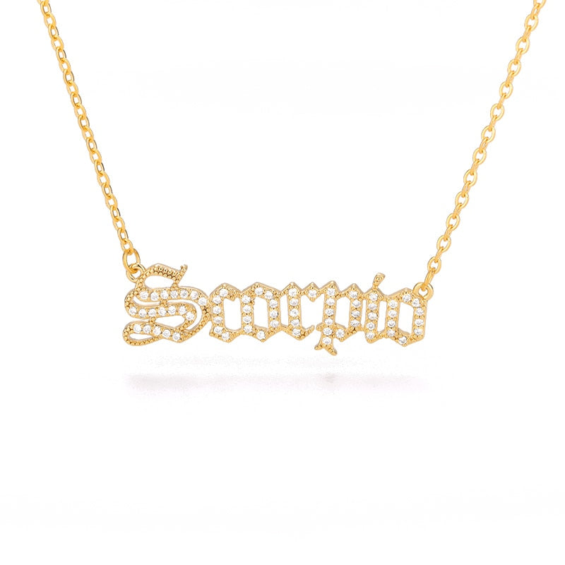 Y2K Gothic Zodiac Necklace