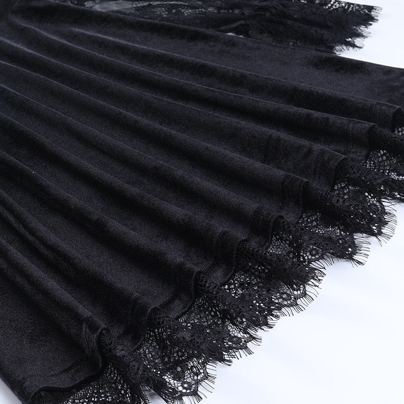 Dark Goth Velours Vampire A-Line Dress
