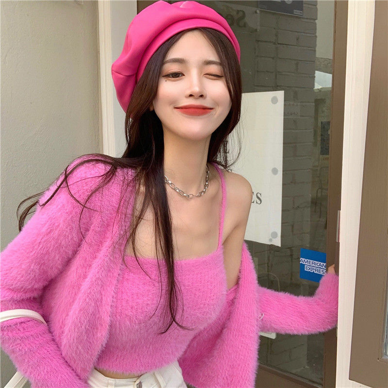 Soft Girl Cardigan Camisole Sweater Set