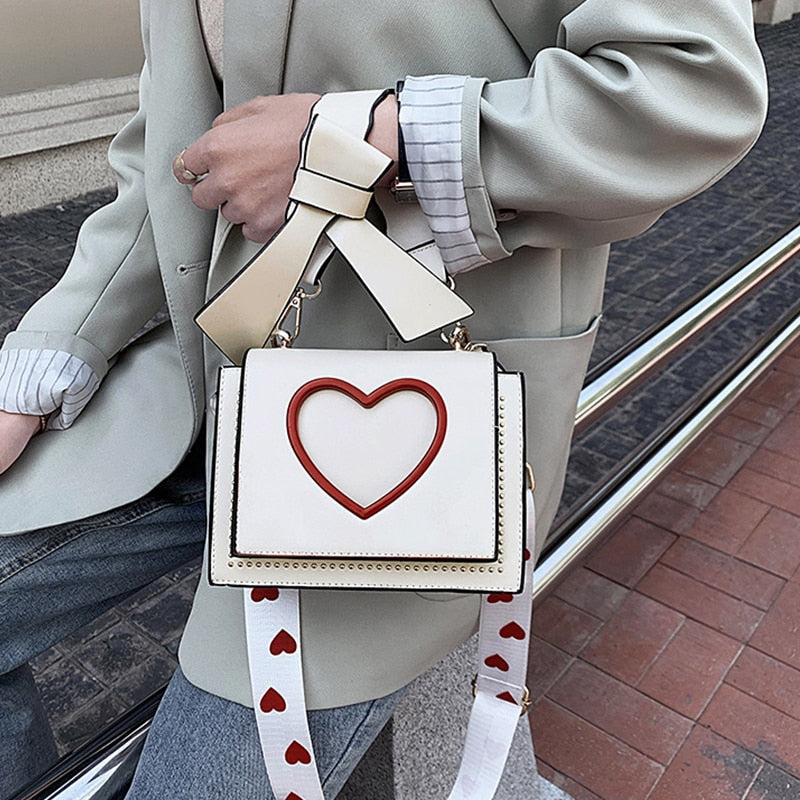 Y2K Heart Hollow Out Crossbody Bag