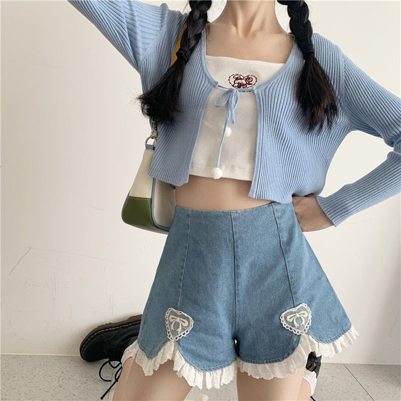 Dollette Romantic Denim Shorts