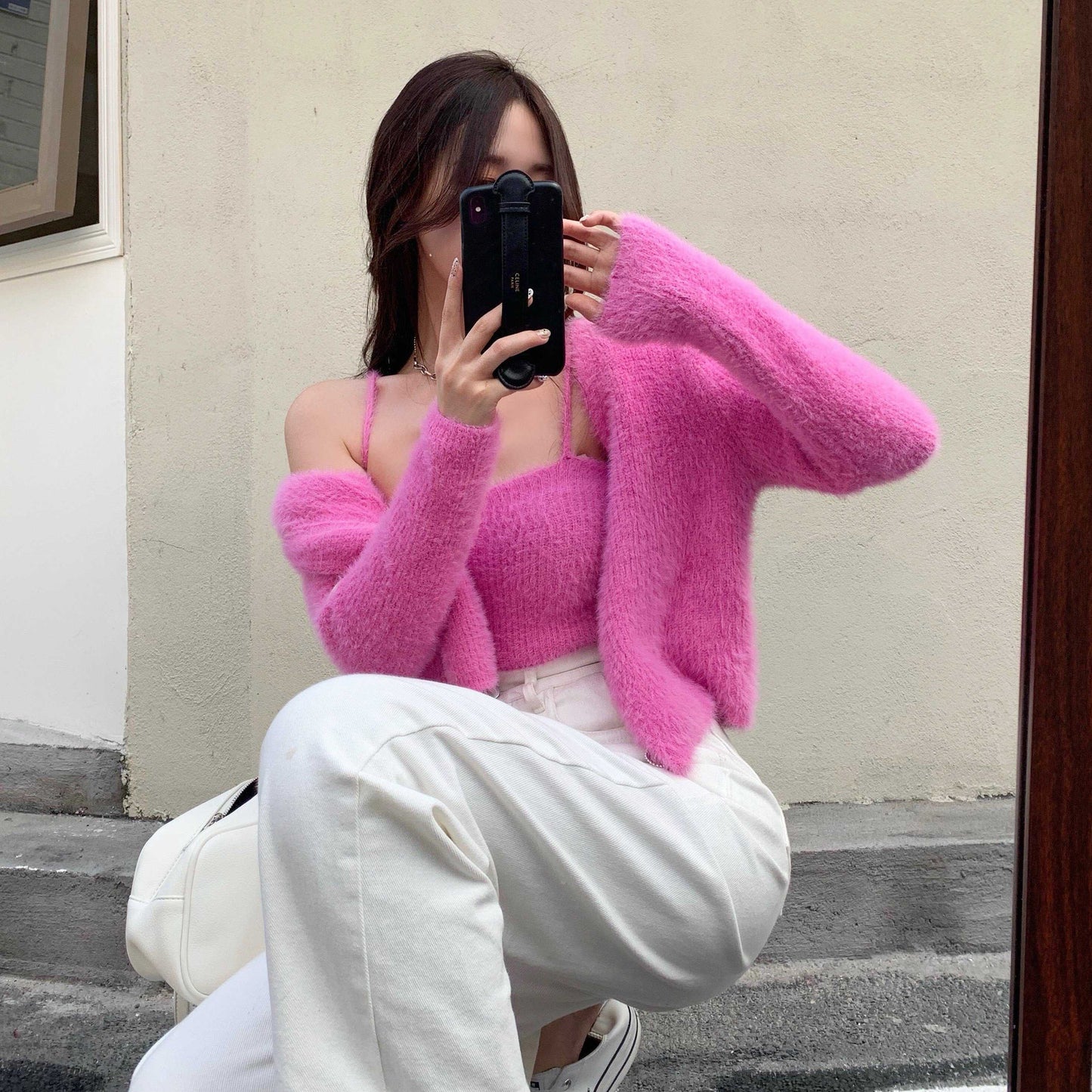 Soft Girl Cardigan Camisole Sweater Set