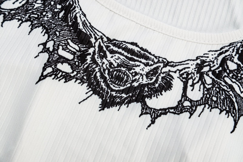 E-Girl Emo Bat White Tank Top