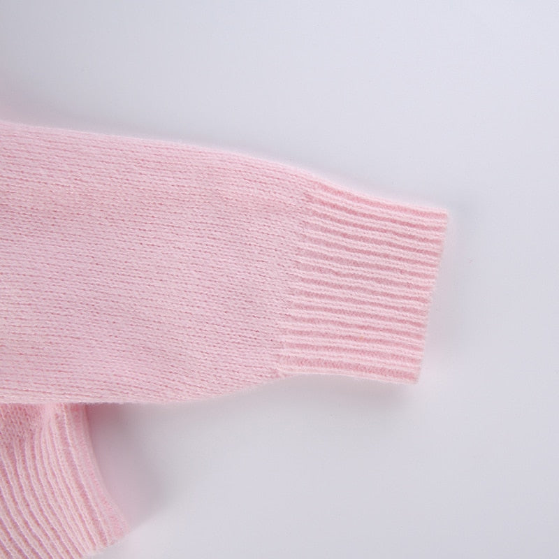 Coquette Aesthetic Pink Crop Cardigan