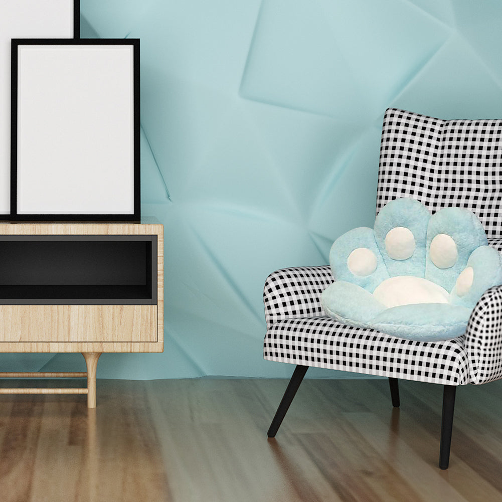 Cute Fluffy Paw Seat Cushion - Baby Blue