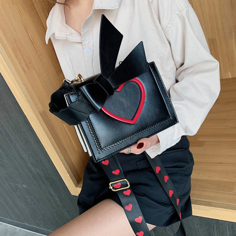 Y2K Heart Hollow Out Crossbody Bag
