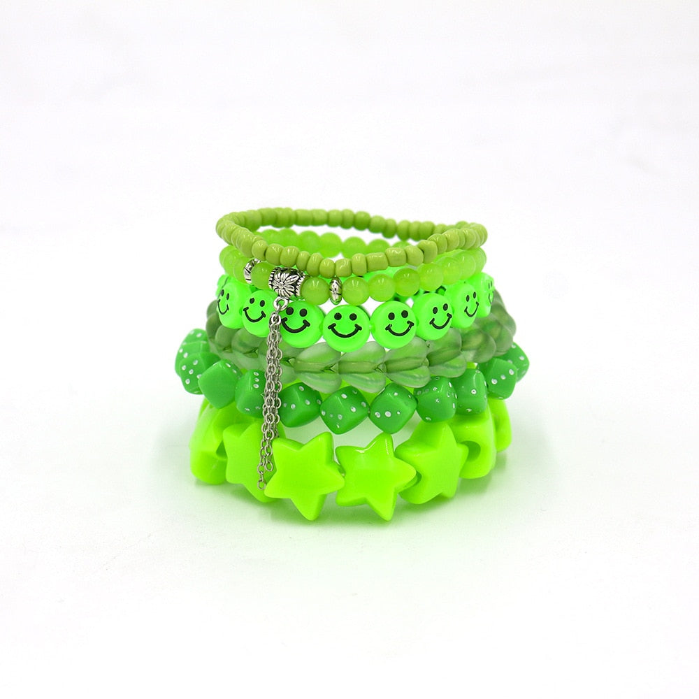 Kidcore Aesthetic Emo Pastel Goth 6 Bracelets