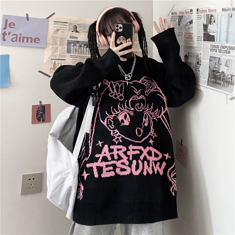 Sailor Moon Anime Pastel Goth Sweater