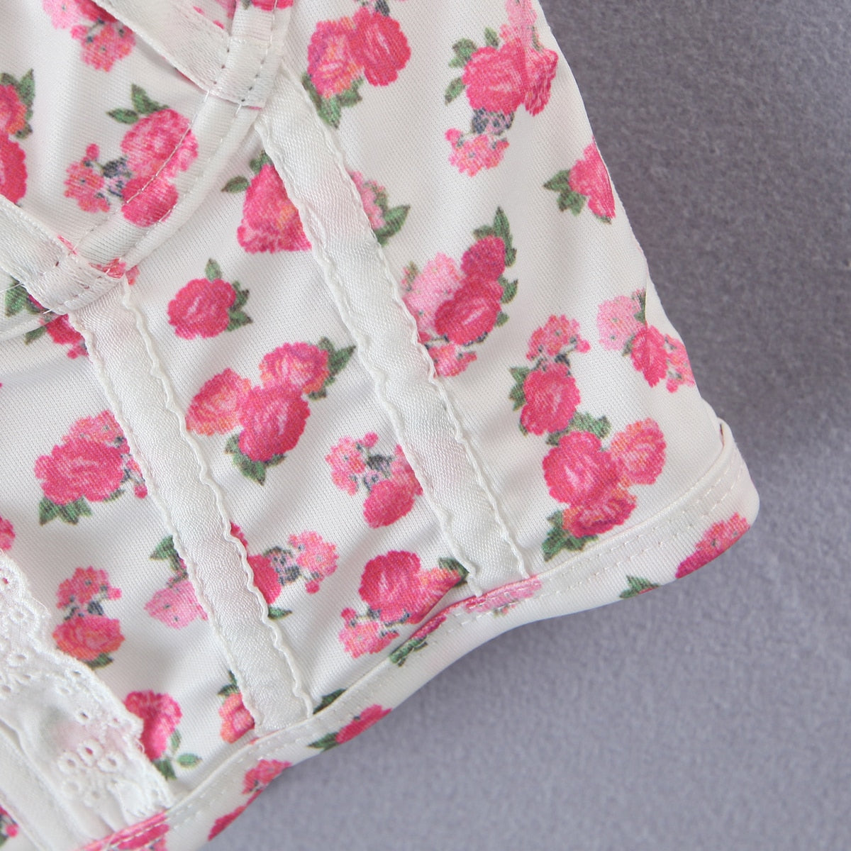 Coquette Soft Girl Floral Bustier Top