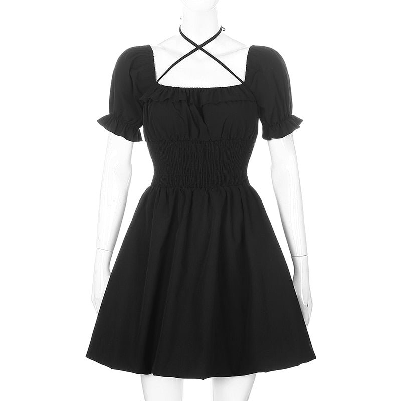 Simple Lovely Gothic Mini Dress