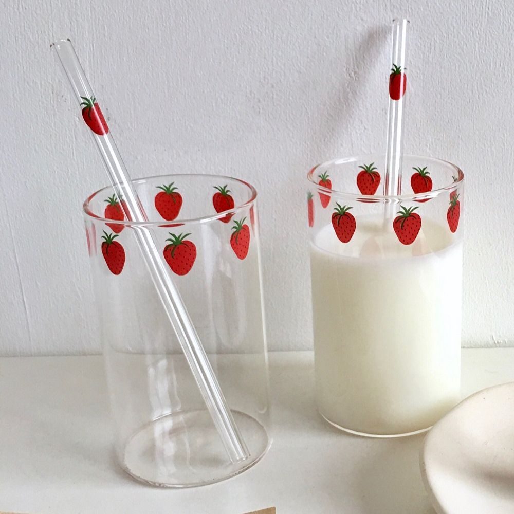 Kawaii Strawberry Glass Cup