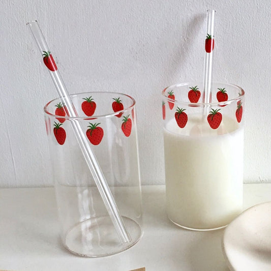 🍓 Nana Strawberry Glass with Straw