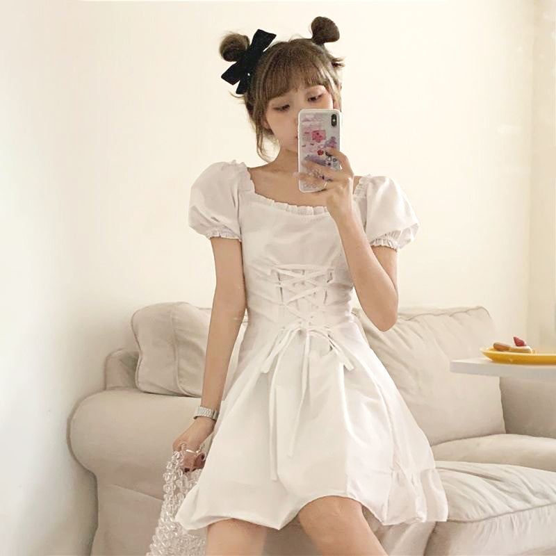Soft Girl Aesthetic Mini Dress A-line White Aesthetics Boutique Soft Girl Aesthetic Mini Dress A-line White Aesthetics Boutique