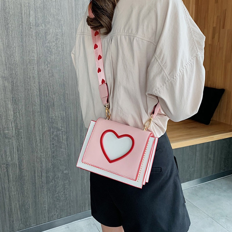 Y2K Heart Hollow Out Crossbody Bag