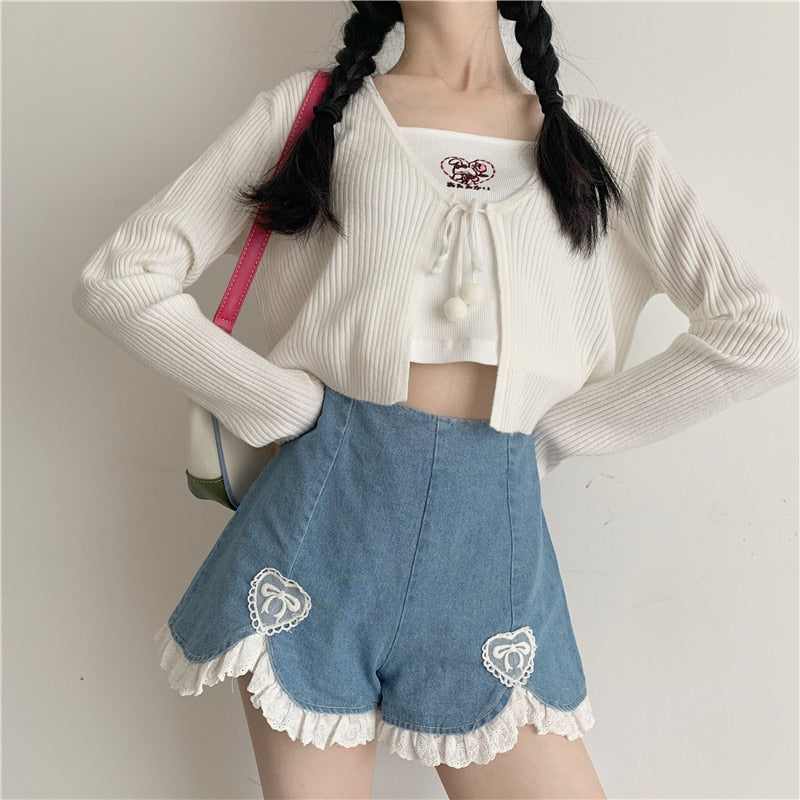 Dollette Romantic Denim Shorts