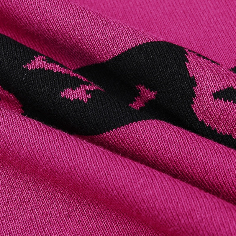 Neko Gothic Cat Rose Red Crop Sweater