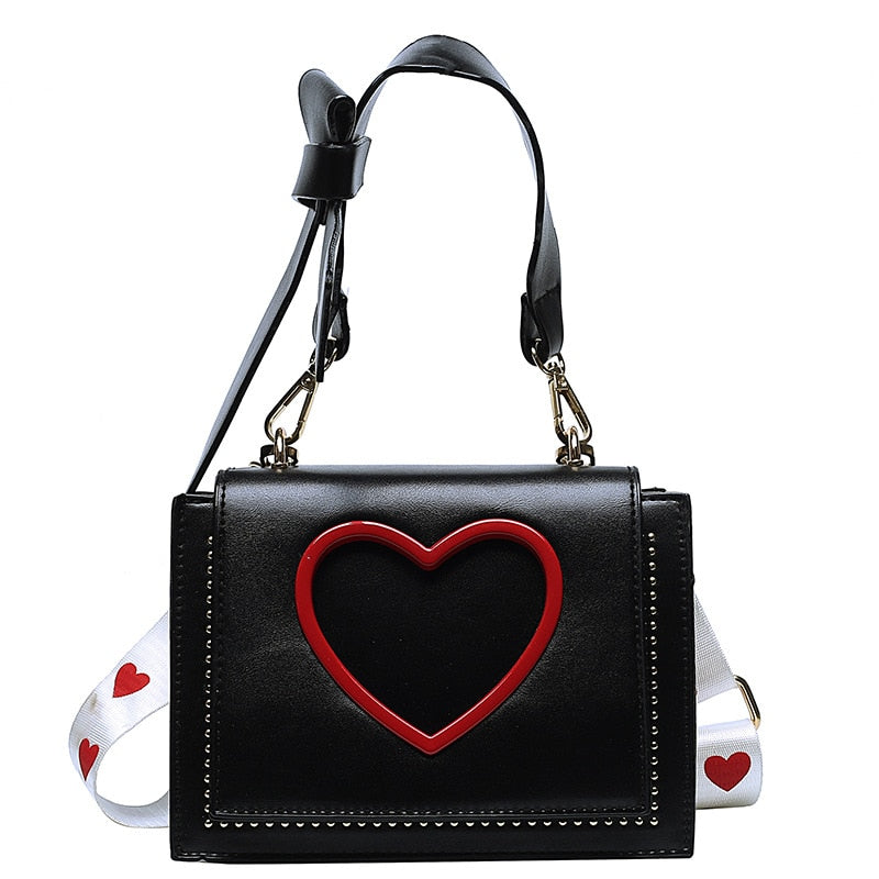 Y2K Heart Hollow Out Crossbody Bag