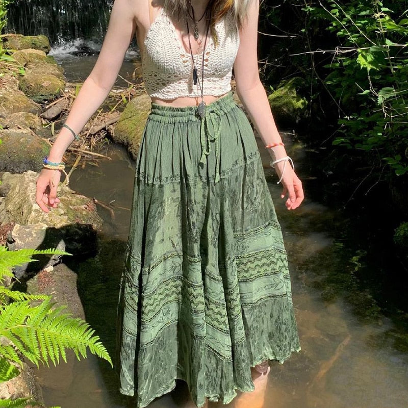 fairycore grunge dress Fairy Grunge Forest Midi Dress