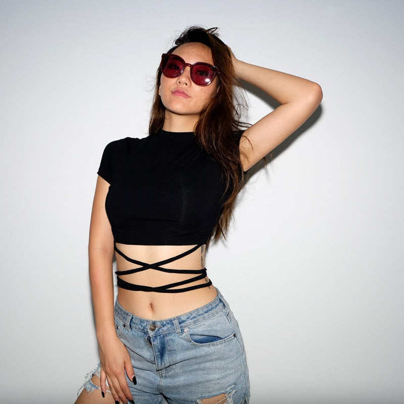 Crop Top T-Shirt Black