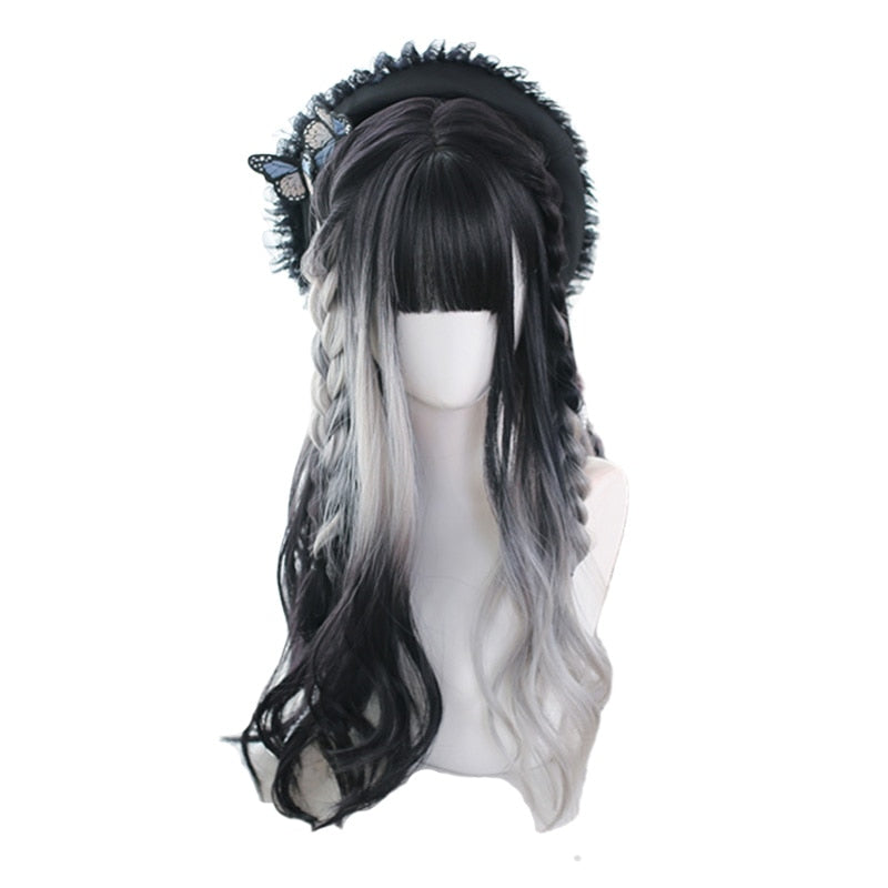 Ombre Cosplay Wig Long Wavy with Bangs