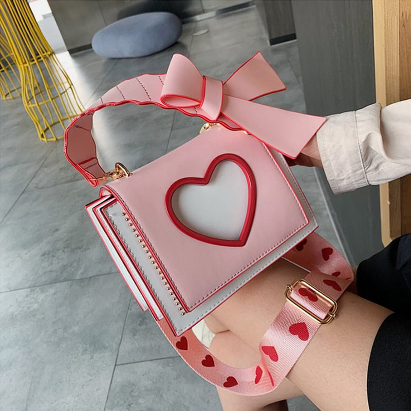 Y2K Heart Hollow Out Crossbody Bag